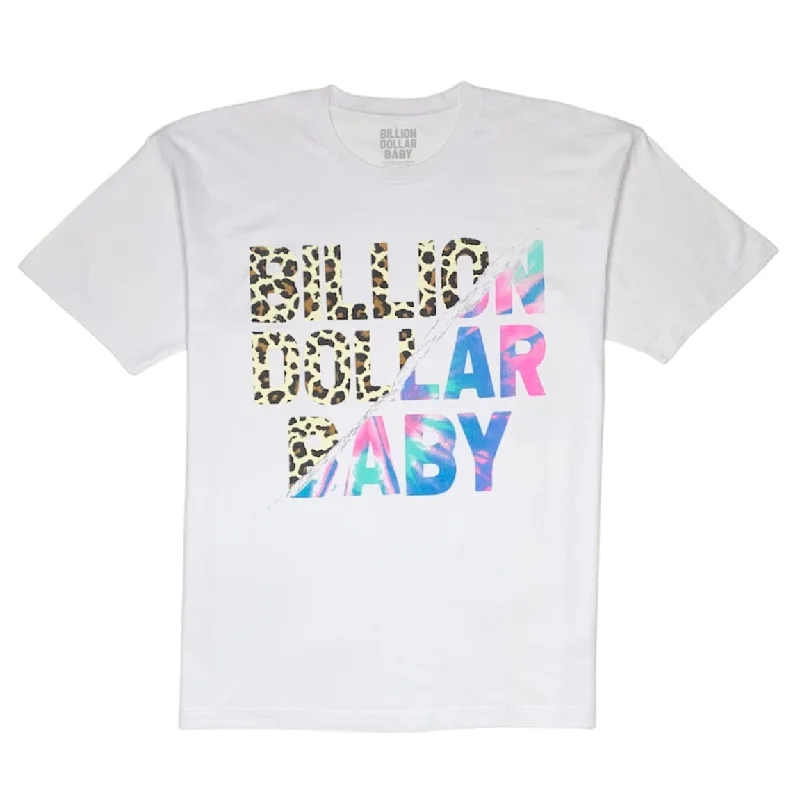 Billion Dollar Baby Lepard Tie Dye T Shirt (White) Sleek Men's Metallic Sleek Men's Metallic