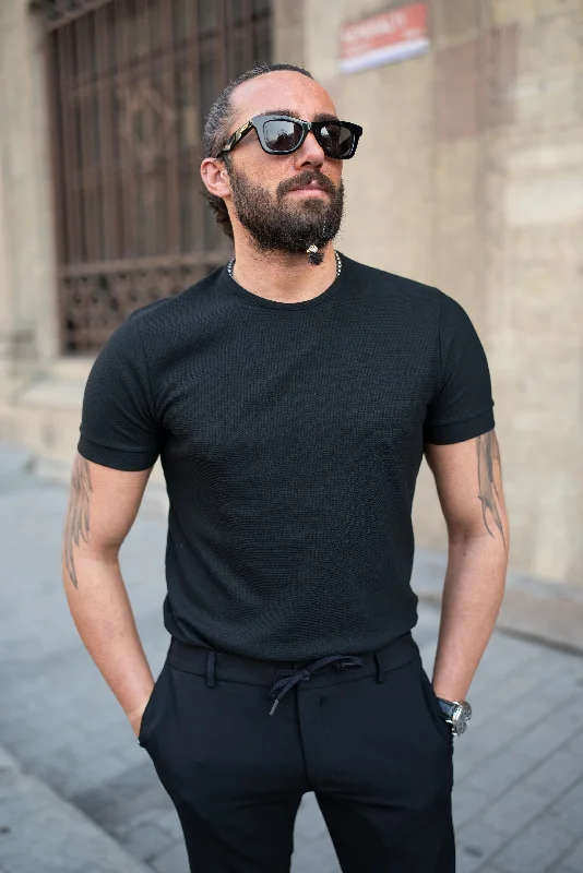 Bojoni Doral Black Slim Fit T-Shirt Sharp Men's Italian Sharp Men's Italian