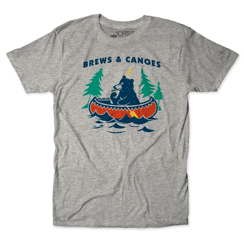 Brews And Canoes Unisex Tee Sleek Men's Contemporary  Sleek Men's Contemporary 