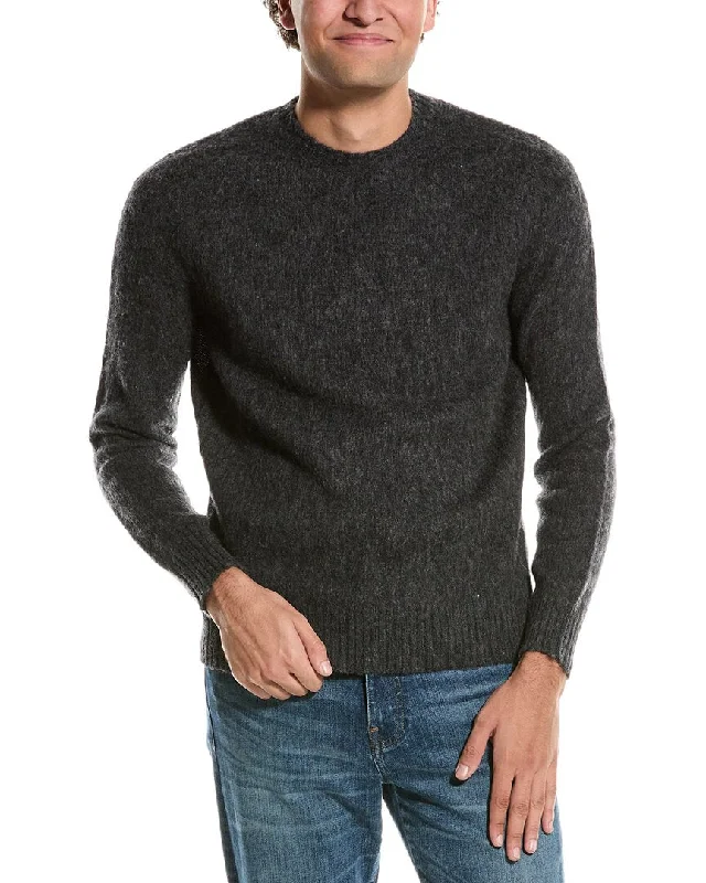 Brooks Brothers Classic Brushed Wool Crewneck Sweater Polished Men's Satin Polished Men's Satin Polished Men's Satin