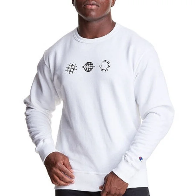 Champion Men's Powerblend Graphic Sweatshirt White Size Large Practical Men's Quick Practical Men's Quick Practical Men's Quick