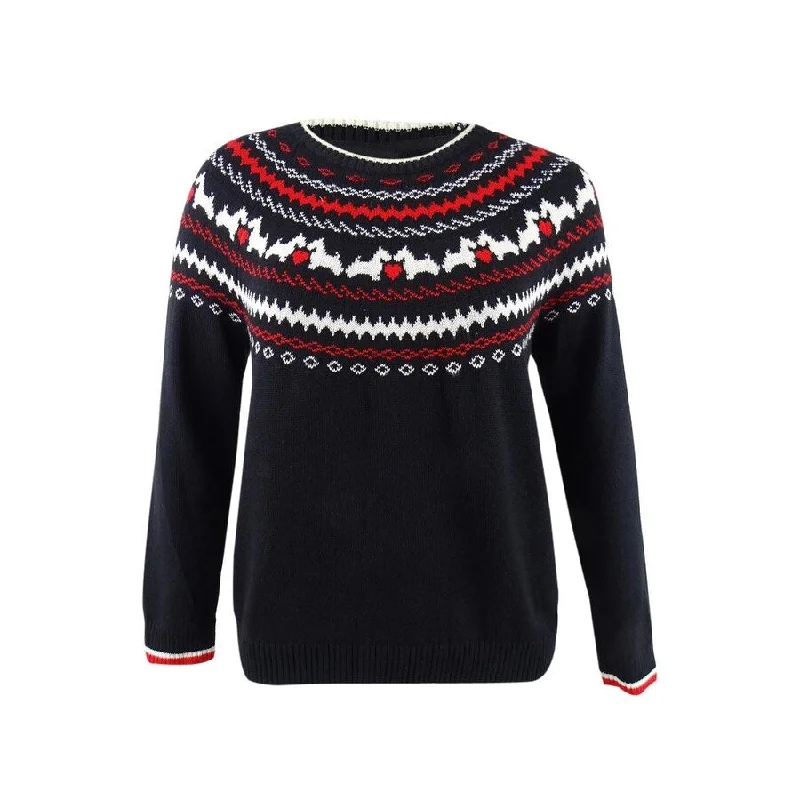 Charter Club Men's Scottie Fair Isle Sweater (M, Deep Black Combo) Sporty Men's Tennis Sporty Men's Tennis Sporty Men's Tennis