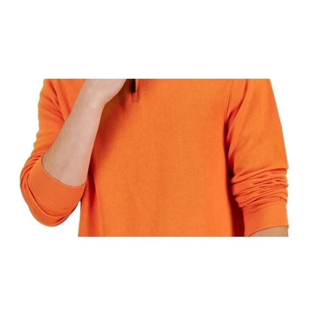 Club Room Men's 1/4 Zip Mock Neck Pullover Sweater Orange Size Xx-Large Sporty Men's Athleisure  Sporty Men's Athleisure  Sporty Men's Athleisure 