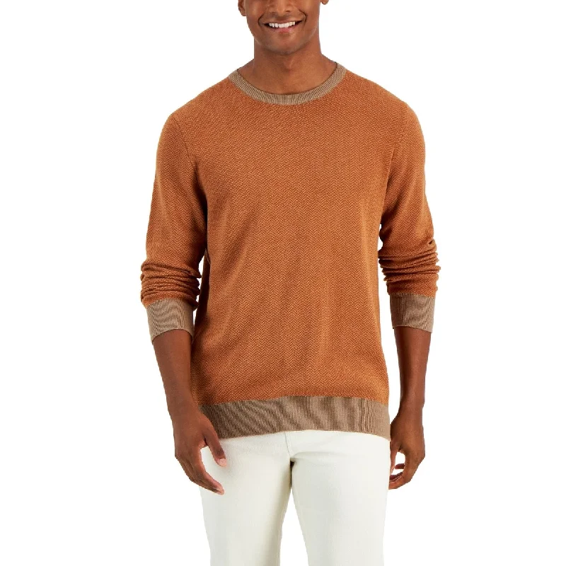 Club Room Men's Herringbone Sweater Brown Size XX-Large Dynamic Men's Moto Dynamic Men's Moto Dynamic Men's Moto