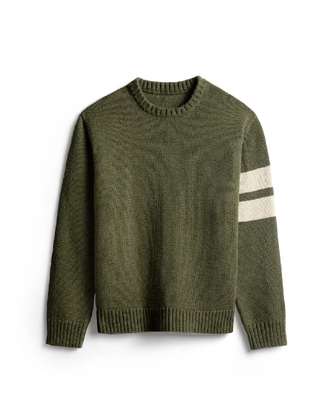 Comp Stripe Sweater - Olive Preppy Men's College Preppy Men's College Preppy Men's College