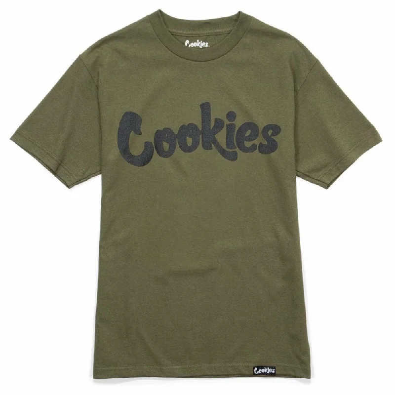 Cookies Original Mint T Shirt (Olive/Black) Trendy Men's Scandinavian Trendy Men's Scandinavian