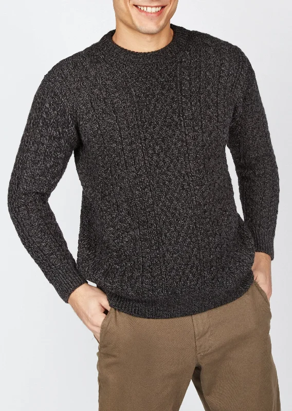 IrelandsEye Cuileann Aran Sweater | Anthracite Sleek Men's Metallic Sleek Men's Metallic Sleek Men's Metallic