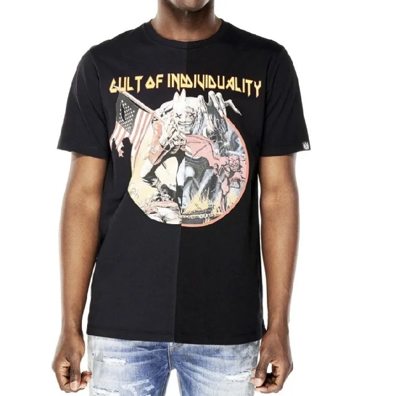 CULT OF INDIVIDUALITY T SHIRT SPLIT BLACK Artistic Men's Hand Artistic Men's Hand