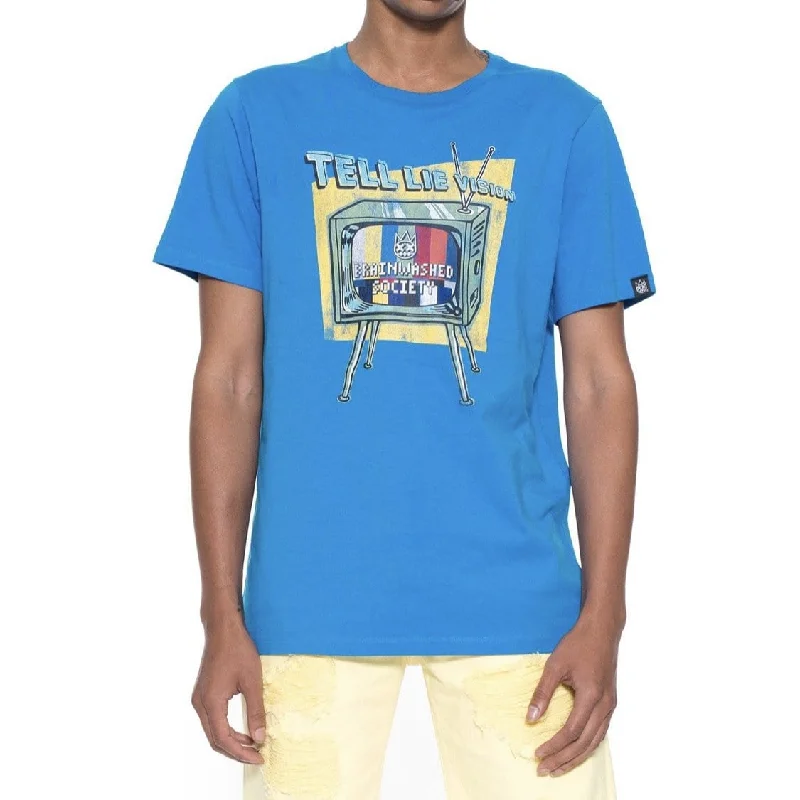 CULT TEE BRAINWASHED -ROYAL BLUE Refined Men's European Refined Men's European