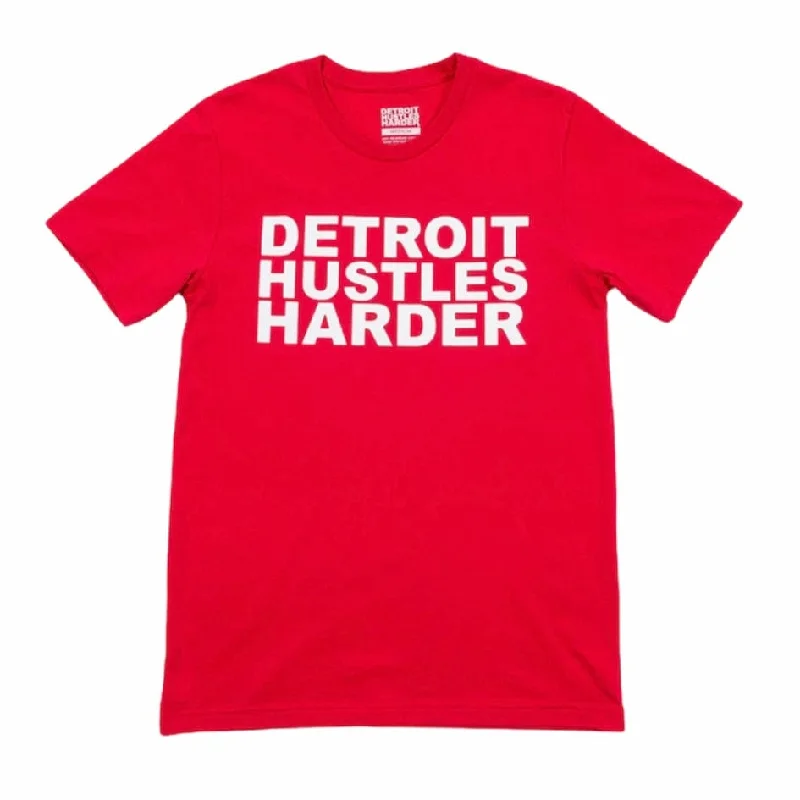 Detroit Hustles Harder Short Sleeve Classic Tee (Red/White) Lumberjack Lumberjack