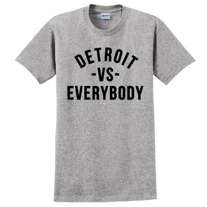 Detroit Vs. Everybody T-Shirt (Grey/Black) - DETGREY Polished Men's Silk Polished Men's Silk