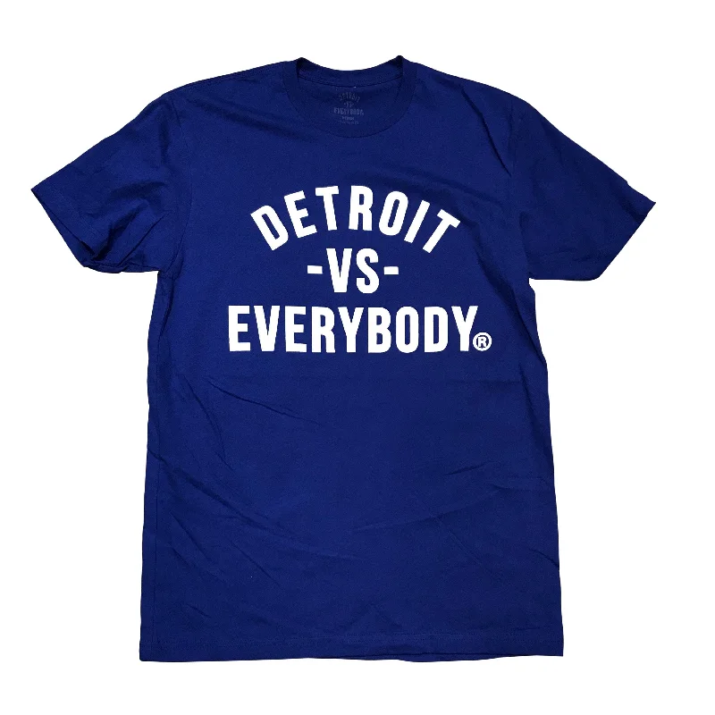 Detroit Vs. Everybody T-Shirt (Royal Blue/White) - DET999 Sophisticated Men's French Sophisticated Men's French