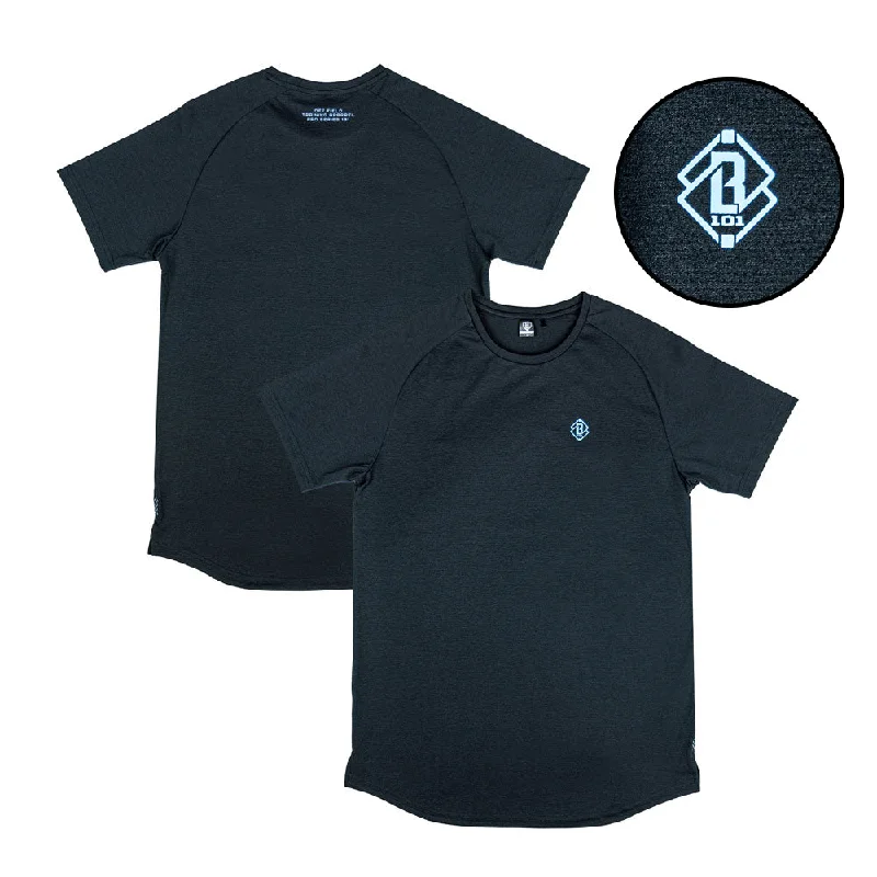 Diamond Tech Youth Tee - Black/Light Blue Trendy Men's Scandinavian Trendy Men's Scandinavian