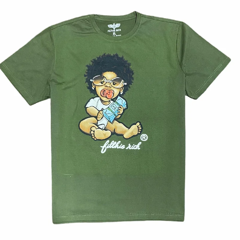 Filthie Rich Og Baby T Shirt (Olive) Vacation Vacation