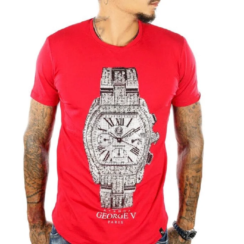 George V Iced Watch Tee (Red) GV-2055 Dynamic Men's Glow Dynamic Men's Glow