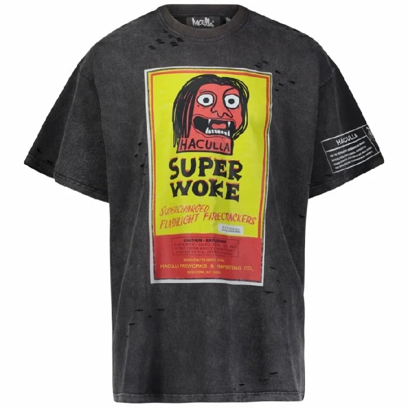 Haculla Super Woke Vintage Tee (Black) - HA02BA-T01 Monochromatic All Monochromatic All