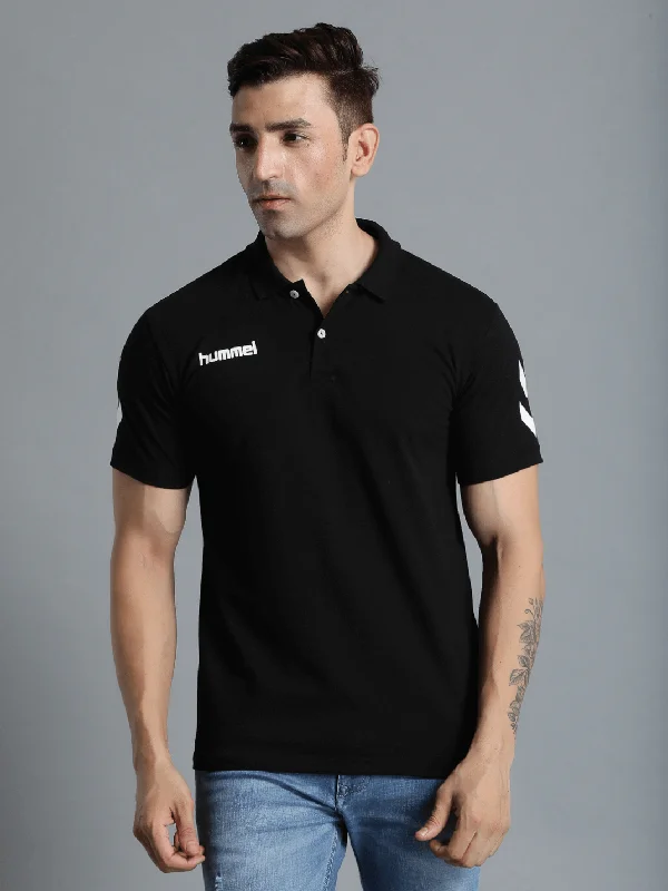 Go Cotton Polo Neck Cotton Rich Half Sleeve Solid Regular fit Cottonpoly T-shirt for Men Comfortable soft Breathable Fabric Stretchable for Everyday Use Ideal for Casual wear and officewear Polished Men's Satin Polished Men's Satin