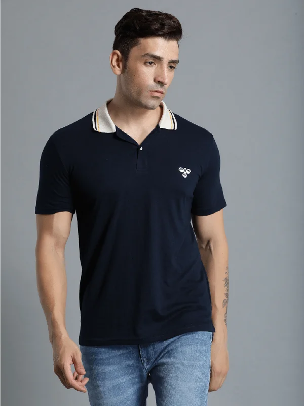 Marco Men Navy Polo T-Shirt Cool Men's Distressed Cool Men's Distressed