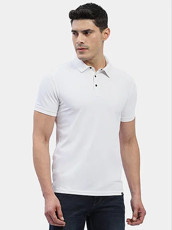 Hummel Men White Swift Sports Polo Collar Tshirt Elegant Men's Cashmere Elegant Men's Cashmere