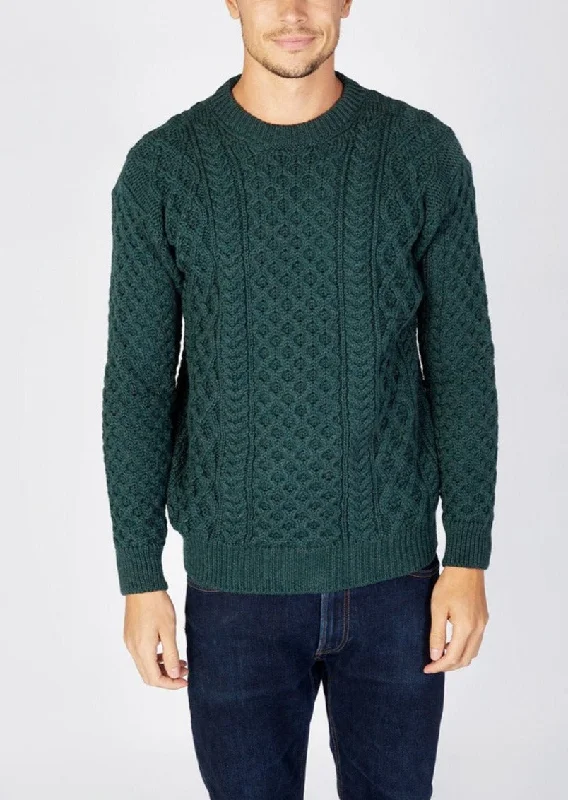 IrelandsEye Aran Sweater | Green Elegant Men's Cashmere Elegant Men's Cashmere Elegant Men's Cashmere