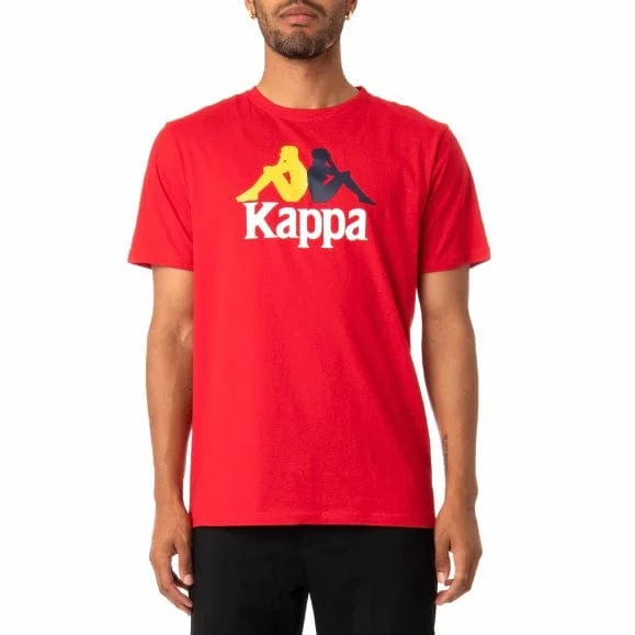 Kappa Authentic Estessi T Shirt (Red/Yellow-Blue/White) 304KPT0 Dynamic Men's High Dynamic Men's High