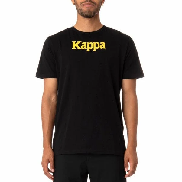 Kappa Authentic Runis T Shirt (Black/Fuchsia-Blue/Yellow) 311BHUW Laid Laid