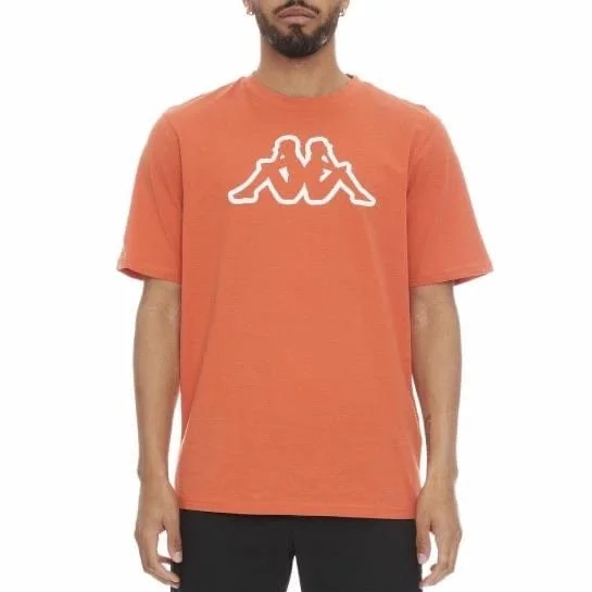 Kappa Logo Fleece Cromok T Shirt (Orange) Relaxed Men's Beach Relaxed Men's Beach