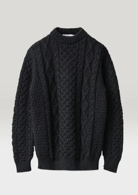 Kerry Heavy Aran Sweater | Charcoal Earthy Men's Hemp Earthy Men's Hemp Earthy Men's Hemp