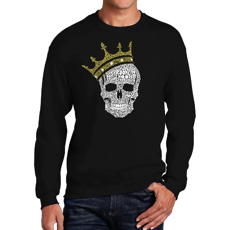 LA Pop Art Men's Word Art Crewneck Sweatshirt - Brooklyn Crown Beach Beach Beach