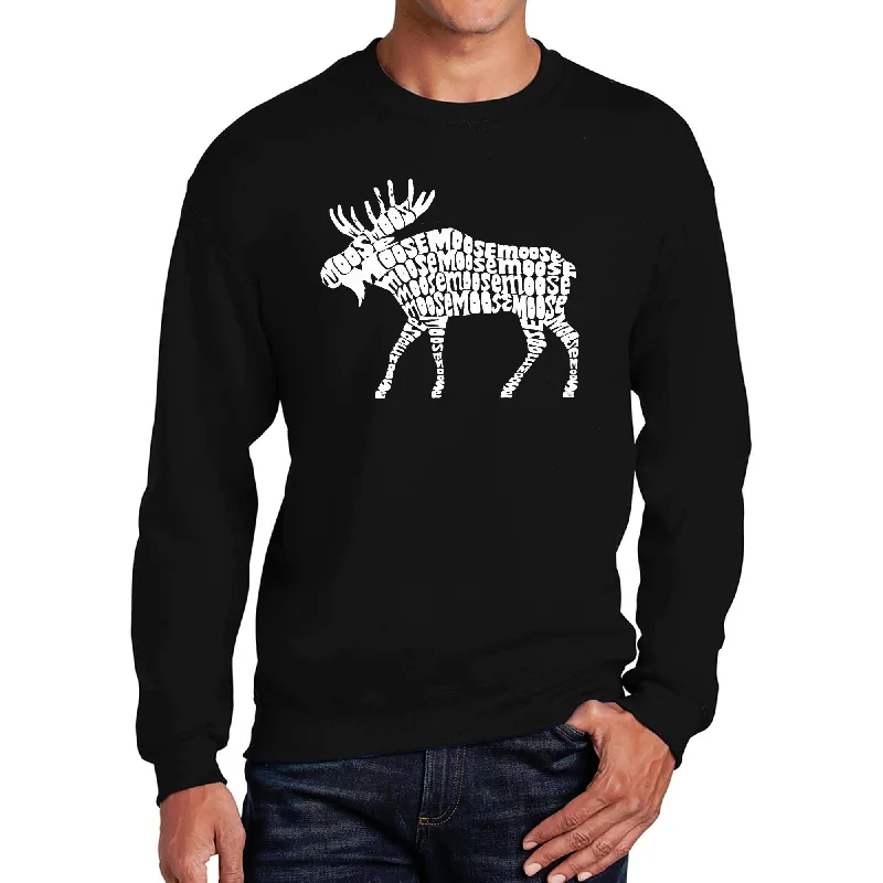 LA Pop Art Men's Word Art Crewneck Sweatshirt - Moose Cozy Men's Winter Cozy Men's Winter Cozy Men's Winter