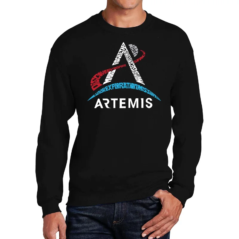 LA Pop Art Men's Word Art Crewneck Sweatshirt - NASA Artemis Logo Lumberjack Lumberjack Lumberjack