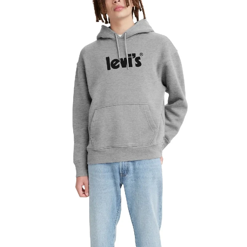 Levi's Men's Poster Graphic Logo Relaxed Fit Hoodie Gray Size XX-Large Vacation Vacation Vacation