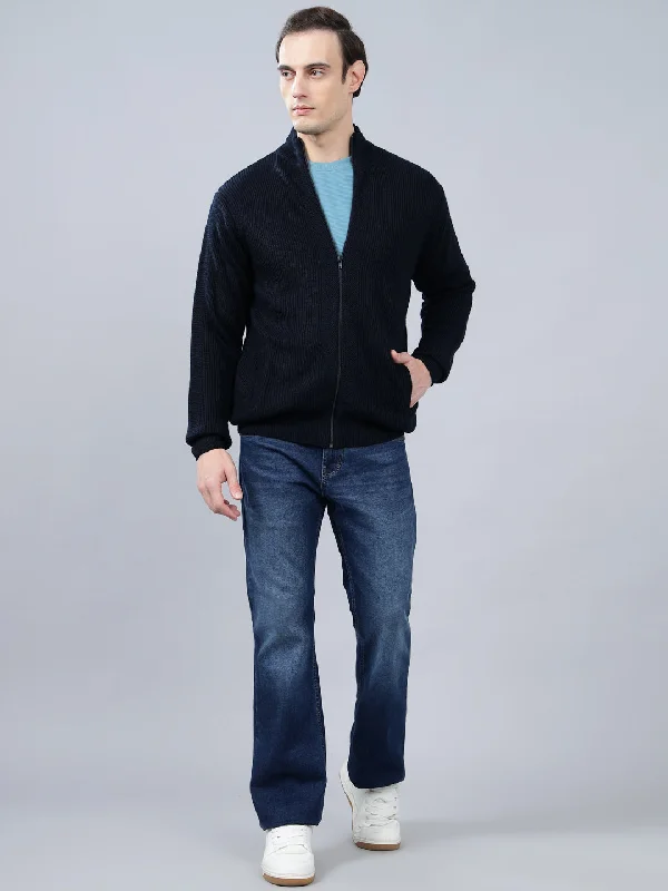 Men's Jacquard Navy Blue Full Sleeve Sweater Traditional Men's Wool Traditional Men's Wool Traditional Men's Wool