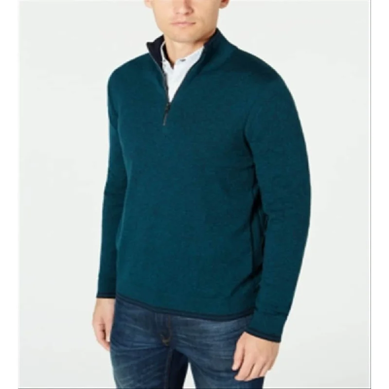 Michael Kors Men's Quarter Zip Sweater Green Size M British Gentleman Style British Gentleman Style British Gentleman Style