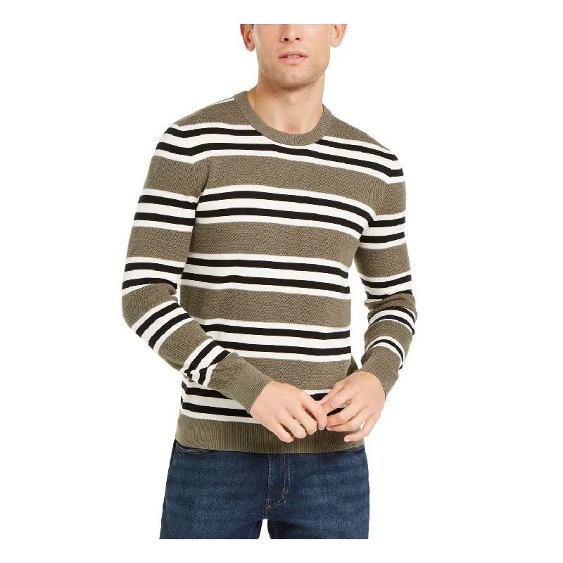 Michael Kors Men's Striped Long Sleeve Crew Neck Pullover Green Size Xxl Sophisticated Men's  Sophisticated Men's  Sophisticated Men's 