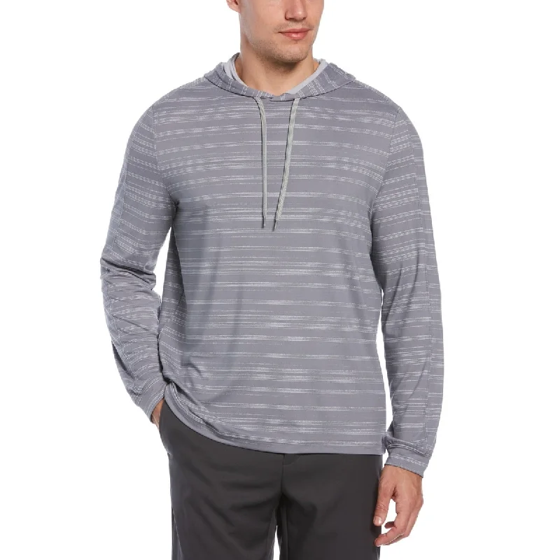 PGA Tour Men's Textured Stripe Performance Golf Hoodie Gray Size Medium Sporty Men's Tennis Sporty Men's Tennis Sporty Men's Tennis