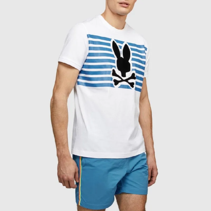 Psycho Bunny Cullman Graphic Tee (White) B6U200N1PC Sleek Men's Contemporary  Sleek Men's Contemporary 