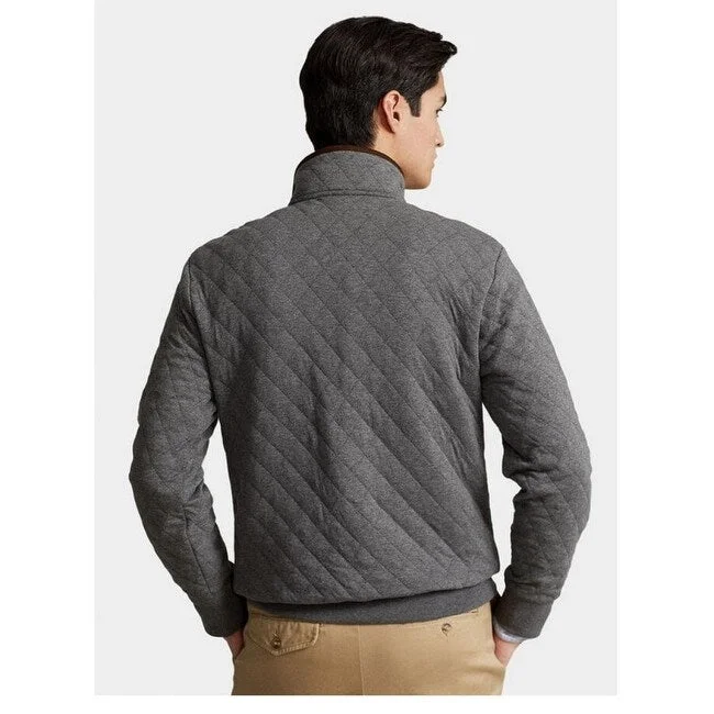 Ralph Lauren Men's Quilted Quarter Snap Pullover Gray Size Medium Bold Men's Animal Bold Men's Animal Bold Men's Animal