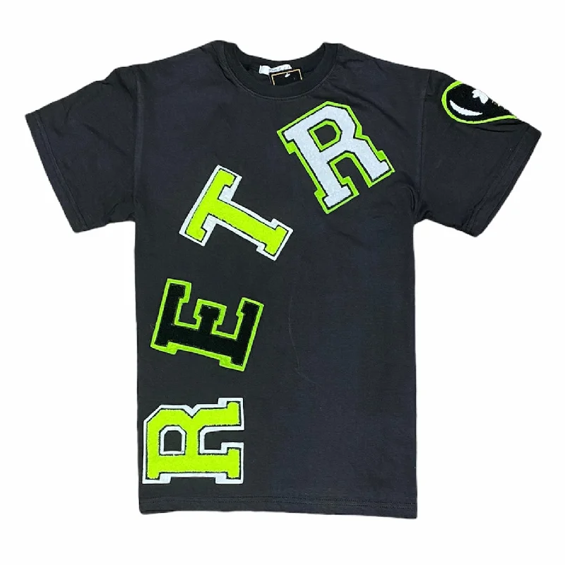 Retro Label 6s Electric Retro Short Sleeve T Shirt (Black/Neon Green) Vacation Vacation