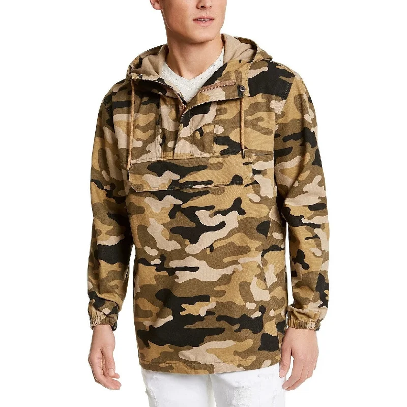 Sun + Stone Men's Camouflage Long Sleeve Mock Classic Fit Quarter Zip Cotton Sweater Beige Size Medium Bohemian Men's Free Bohemian Men's Free Bohemian Men's Free