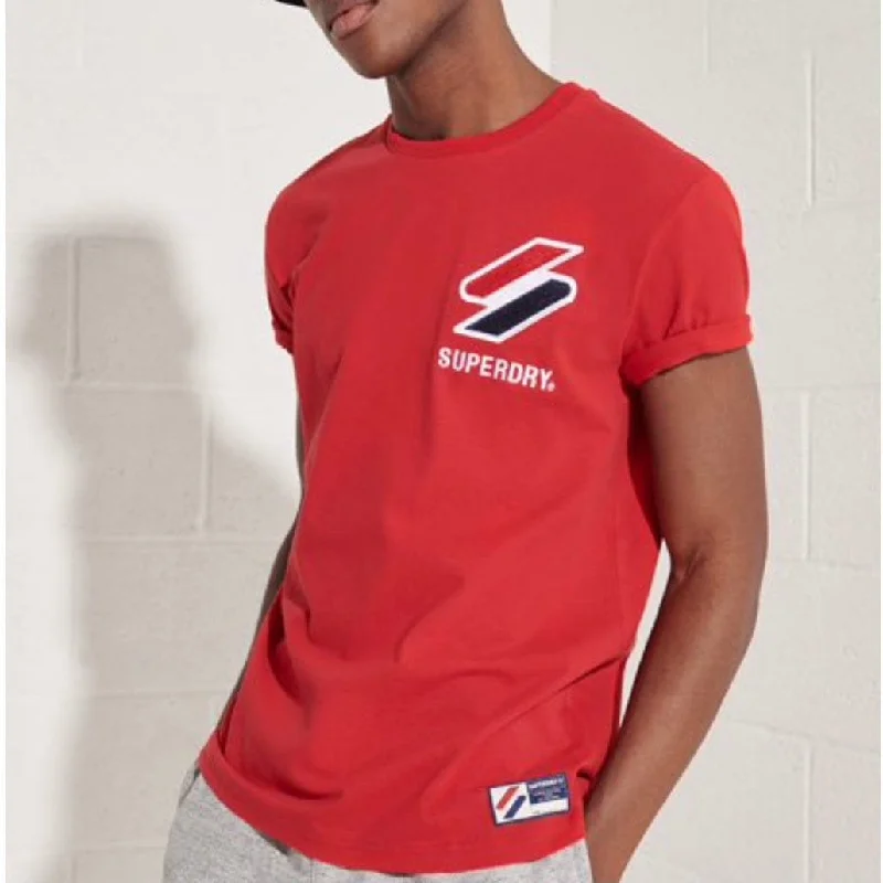 Superdry Sportstyle Chenille Tee (Risk Red) M1011031A Casual Men's Japanese  Casual Men's Japanese 