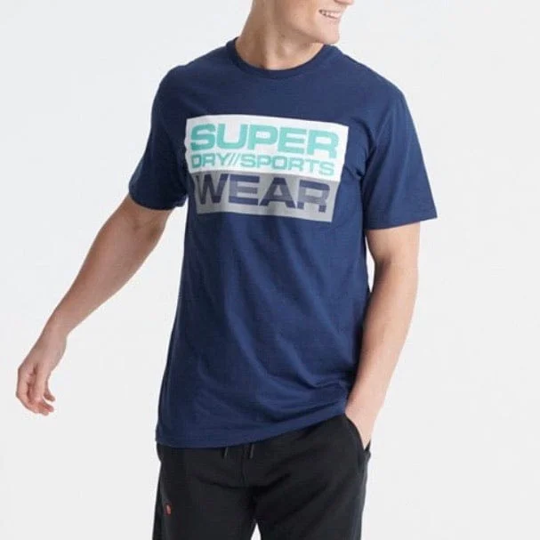 Superdry Streetsport Graphic T-Shirt (Beechwater Blue) - MS300025A Refined Men's Hand Refined Men's Hand