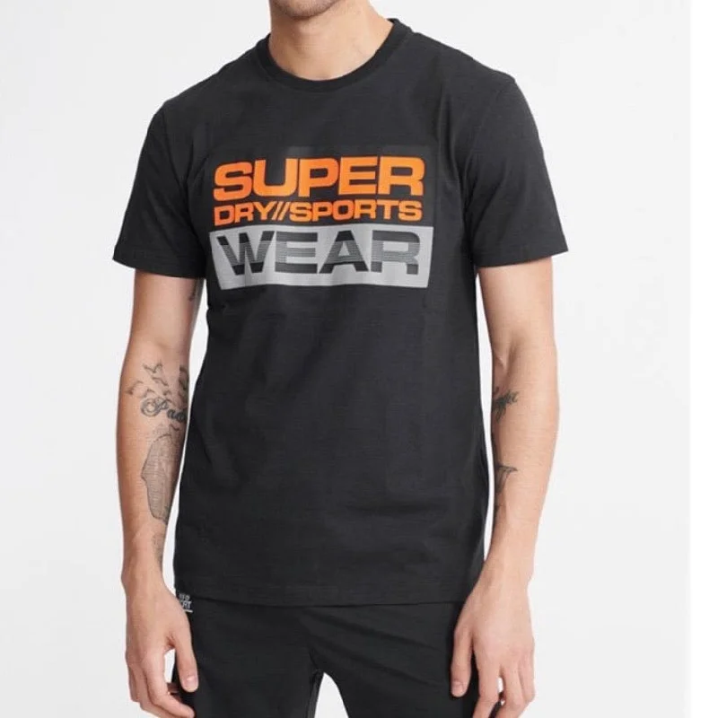 Superdry Streetsport Graphic T Shirt Black Stylish Men's Neon Stylish Men's Neon