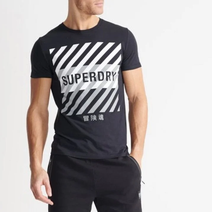 Superdry Training Coresport Graphic Tee (Black) M310184A Trendy Men's Scandinavian Trendy Men's Scandinavian