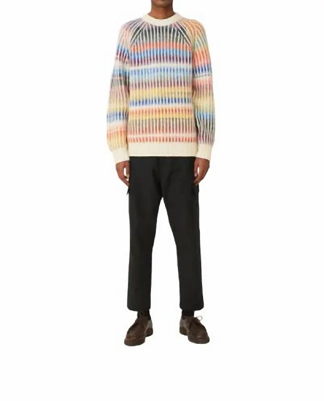 Viggo Raglan Crew Sweater In Bright Multi Masculine Men's Thick Masculine Men's Thick Masculine Men's Thick