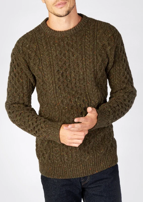 IrelandsEye Men's Cashmere Aran Sweater | Green Classic Men's Pin Classic Men's Pin Classic Men's Pin