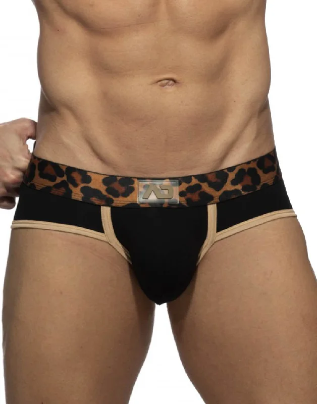 Addicted Leopard Black Brief AD2223 Sporty Men's Tennis Sporty Men's Tennis