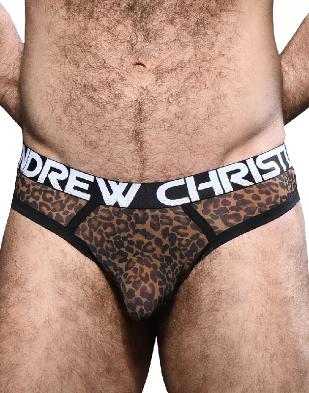 Andrew Christian Leopard Mesh Thong w/ Almost Naked 92232 Dynamic Men's High Dynamic Men's High