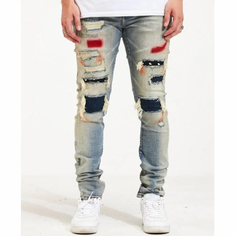 Crysp Levy Denim (Light Blue Patch) CRYSP122-4 Edgy Men's Punk Edgy Men's Punk