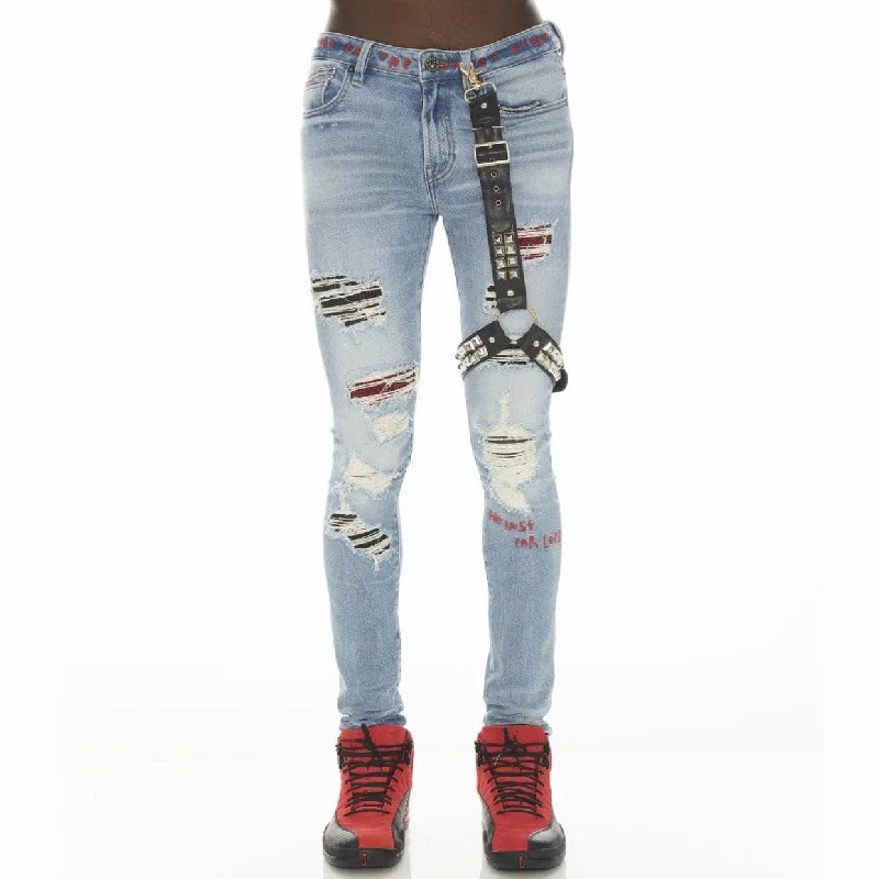 Cult Of Individuality Motley Crue 220 Super Skinny Denim (Crue) 622A1-SS04U Masculine Men's Thick Masculine Men's Thick